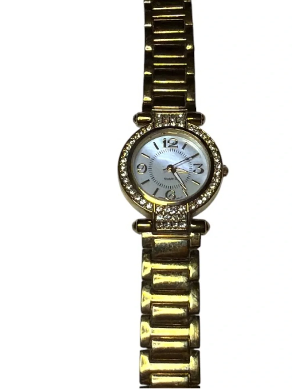 Gold-Tone Women's Crystal Accent Bracelet Watch